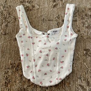 Cotton On Floral White Crop Top